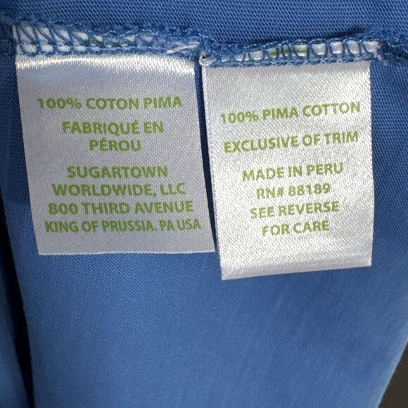 Lilly Pulitzer Brewster Short Sleeve Dress Size L Blue Pima Cotton - Picture 9 of 11